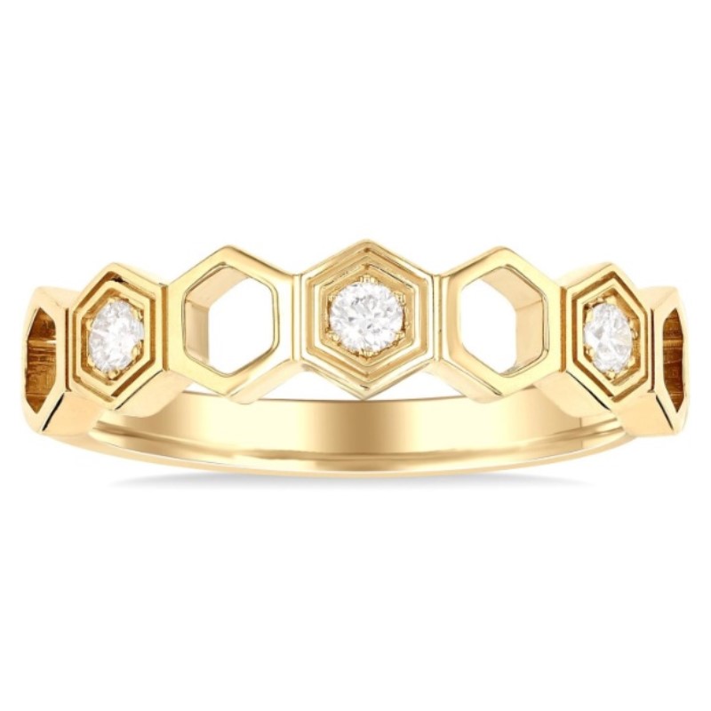 Stackable Hexagon Diamond Ring