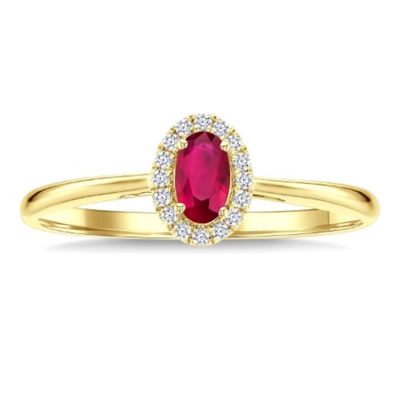 Ruby And Diamond Halo Ring
