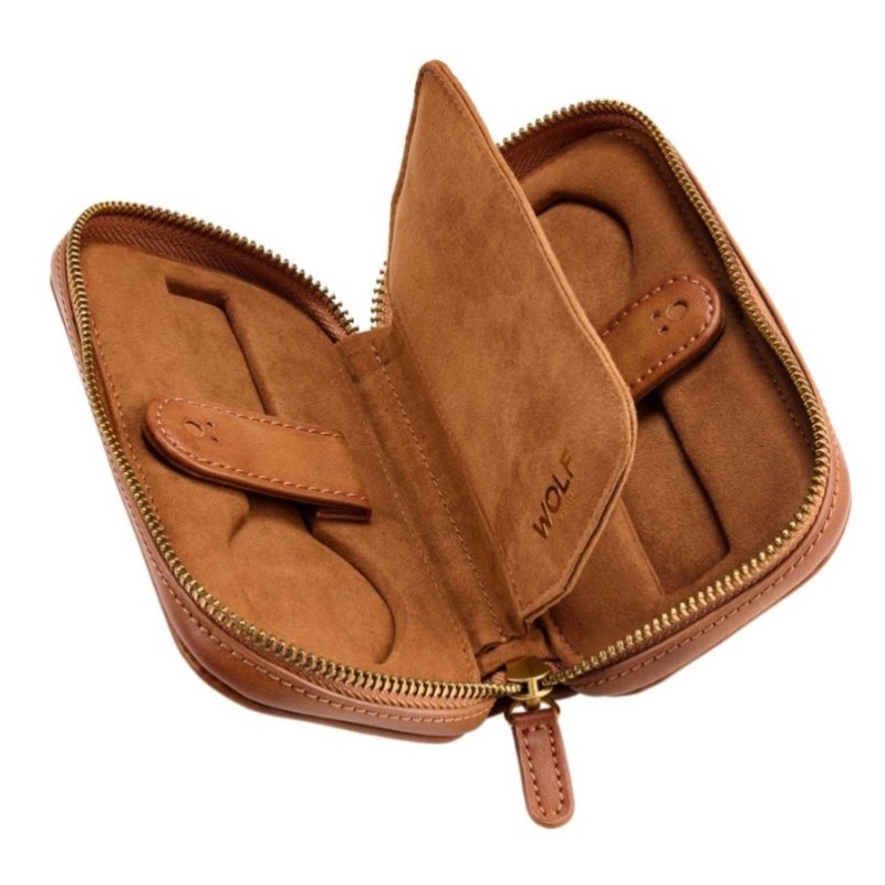 WOLF Brogue 2 Piece Watch Zip Case