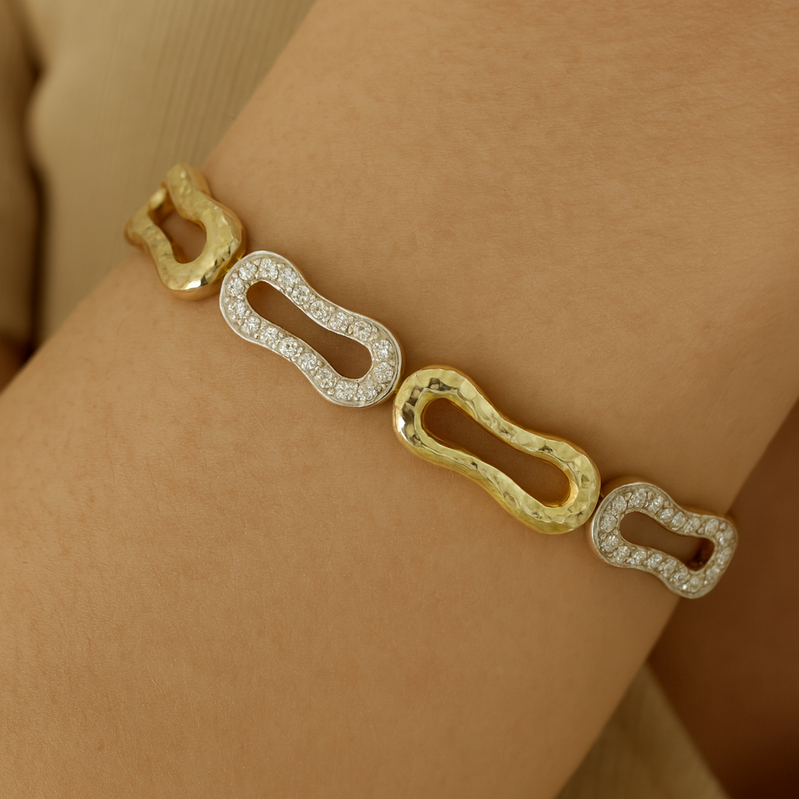 Estate Seiden Gang Diamond Link Bracelet