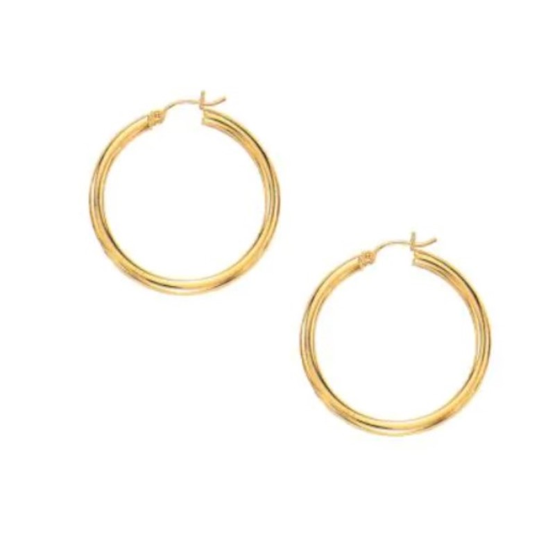 Lite Tube Round Hoop Earrings