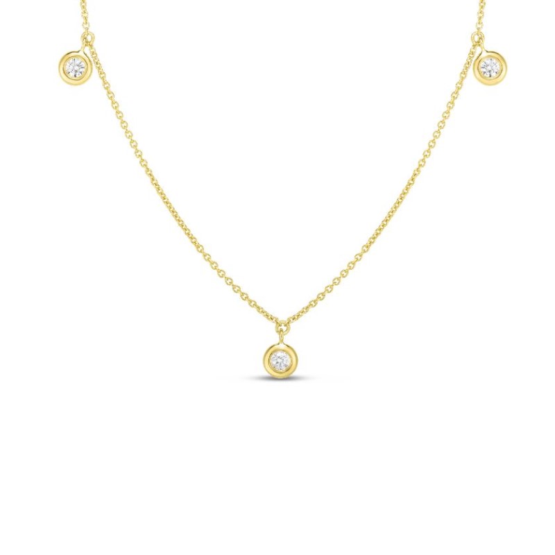 Roberto Coin 3 Station Diamond Dangle Necklace