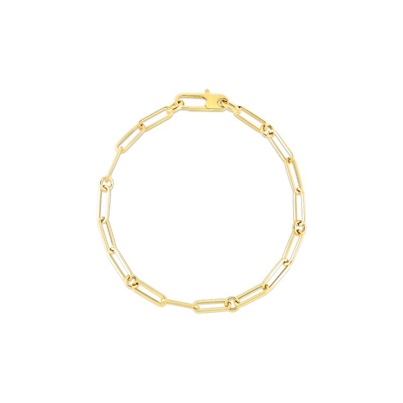 Roberto Coin eighteen karat yellow gold paper clip bracelet measuring 7