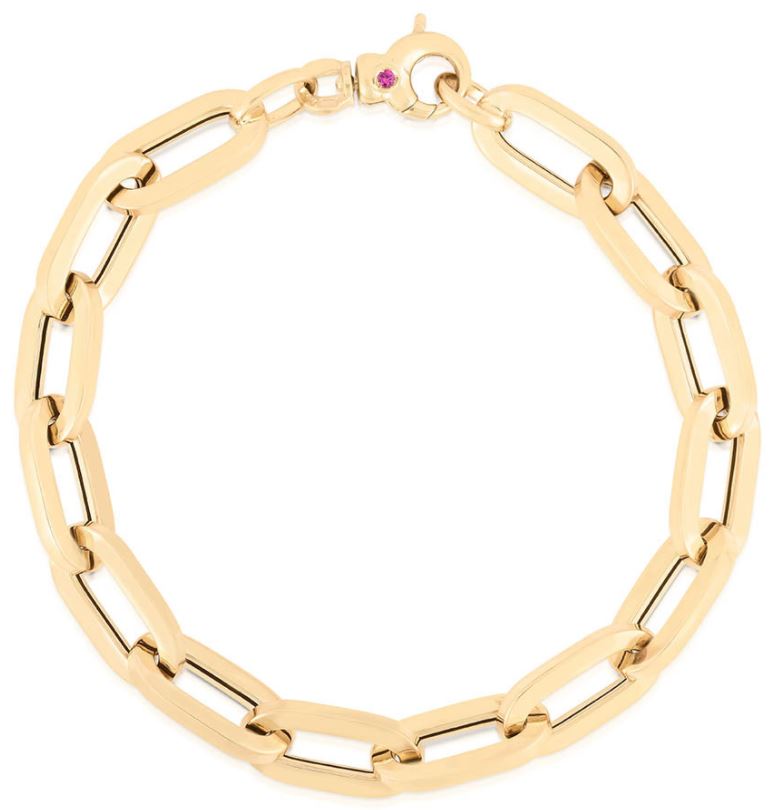 Roberto Coin Designer Gold Paperclip Chain Bracelet