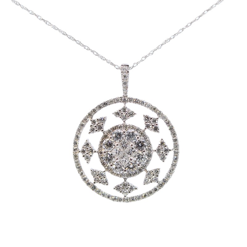 Estate Diamond Pendant Necklace