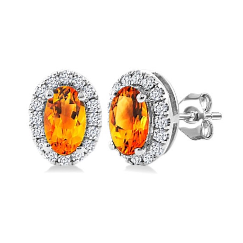 Citrine And Diamond Earrings