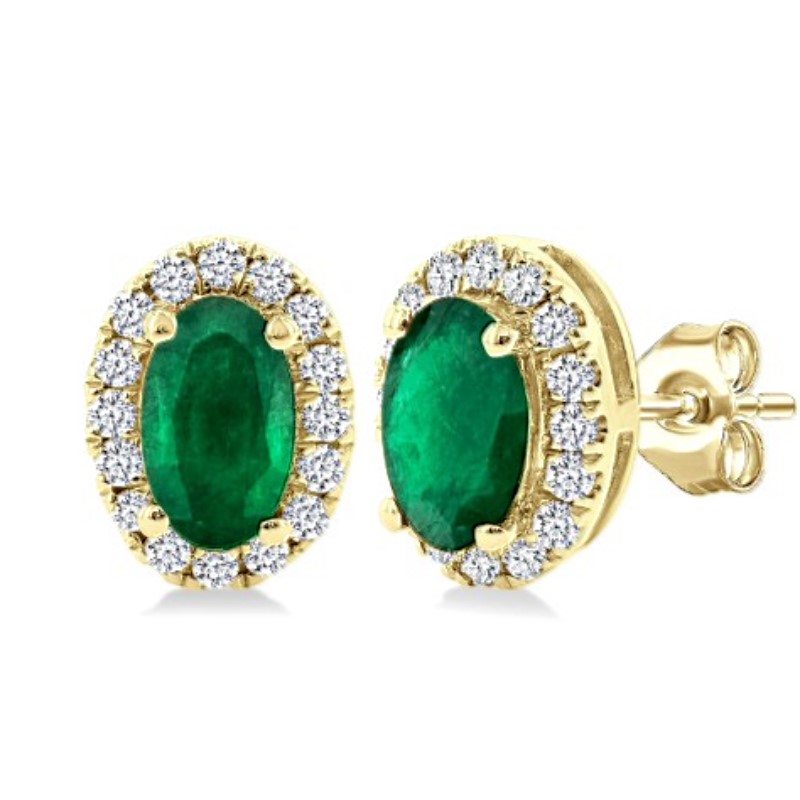 Emerald And Diamond Earrings
