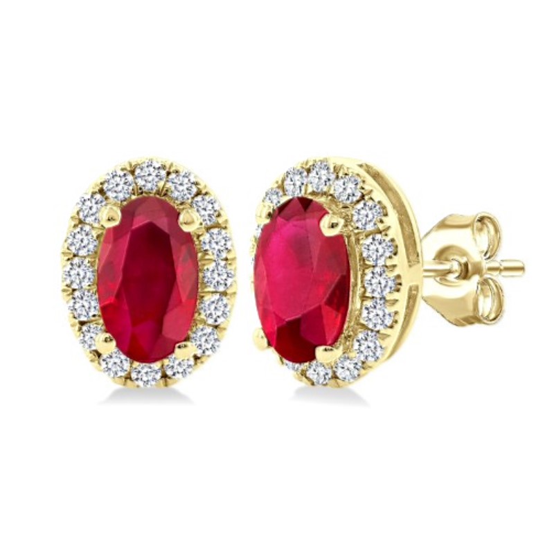 Ruby And Diamond Earrings