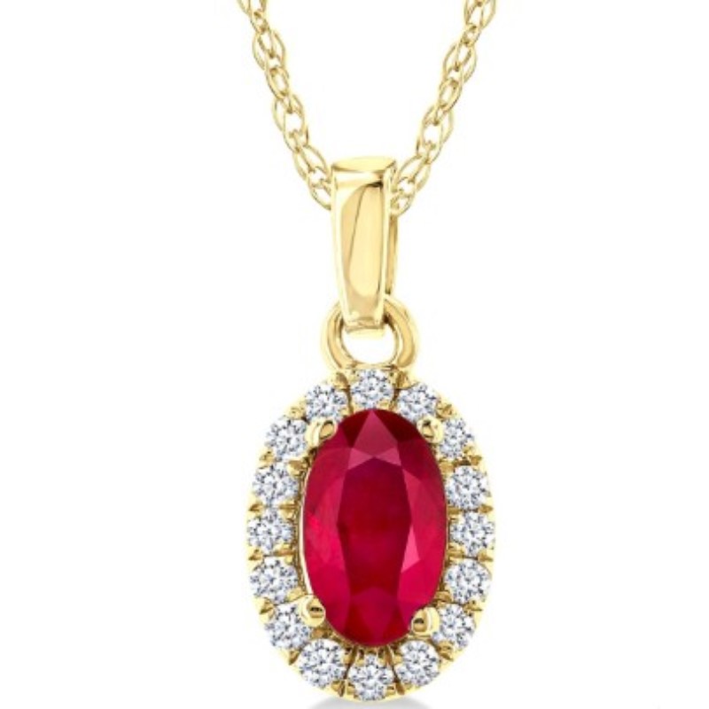 Ruby And Diamond Pendant Necklace