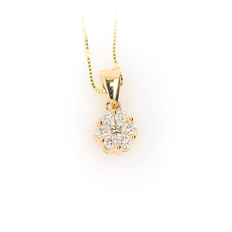 0.20ct Diamond Cluster Pendant Necklace