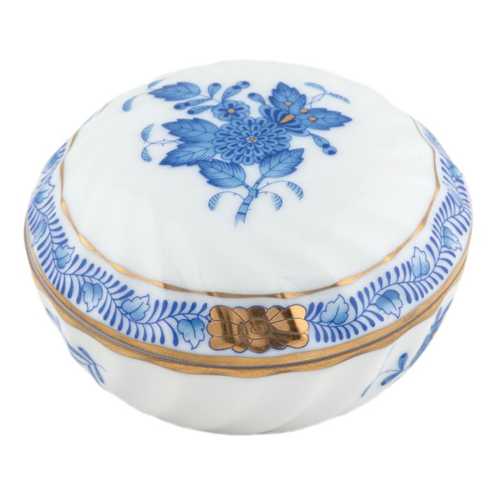 Herend Blue Chinese Bouquet Ring Box