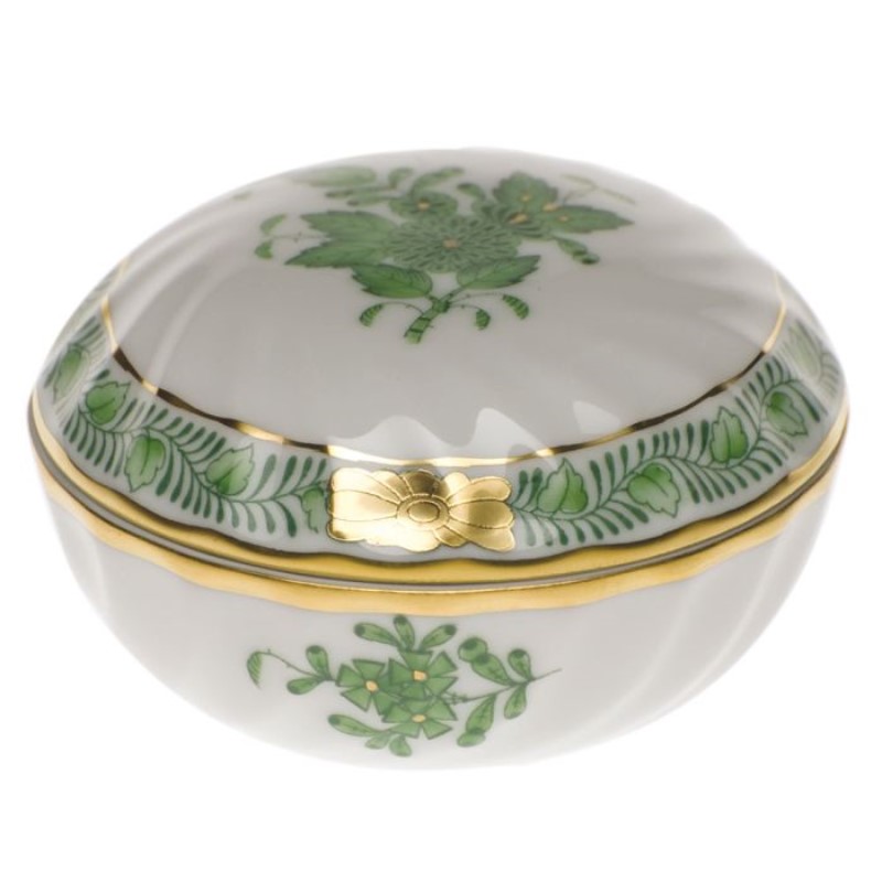 Herend Green Chinese Bouquet Ring Box