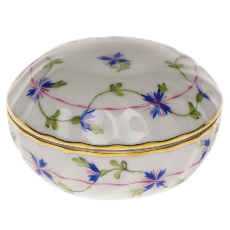 Herend Multicolor Blue Garland Ring Box