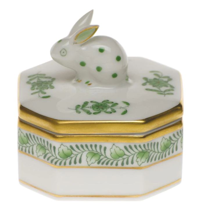 Herend Chinese Bouquet Green Bunny Box