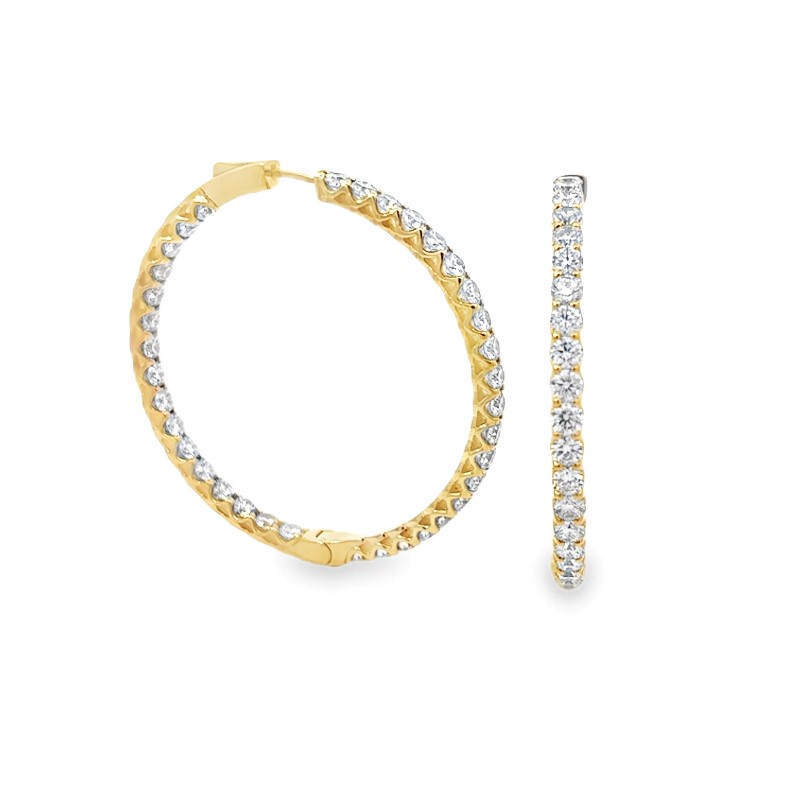 10.0ct Diamond Hoop Earrings