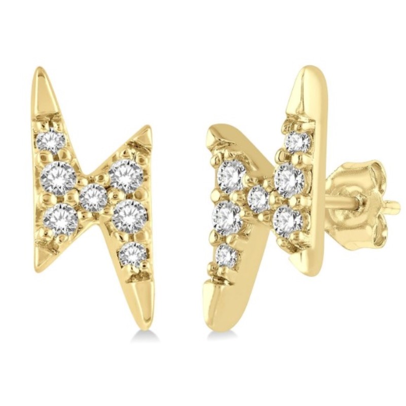 Lightning Bolt Petite Diamond Earrings