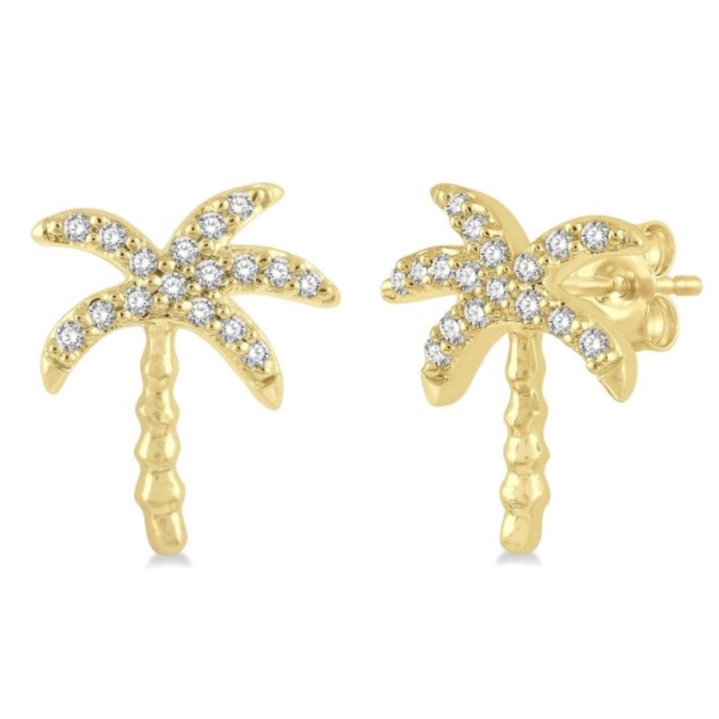 Petite Palm Tree Diamond Studs