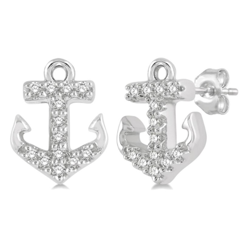 Anchor Petite Diamond Earrings