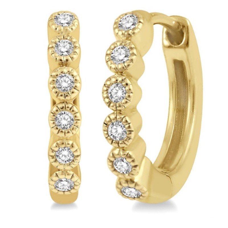Petite Diamond Huggie Earrings