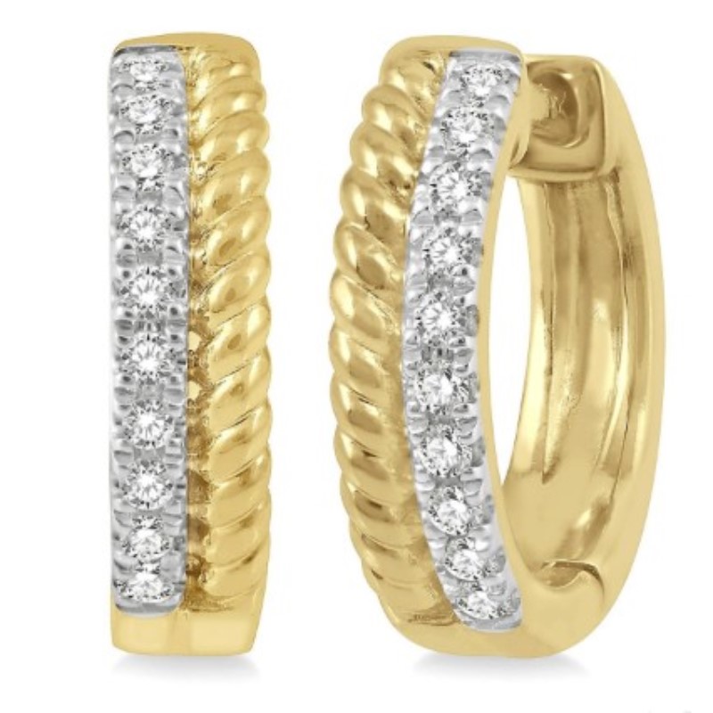 Rope Petite Diamond Huggie Fashion Earrings