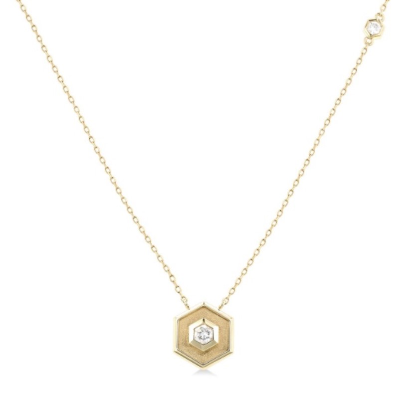 Hexagon Station Diamond Necklace