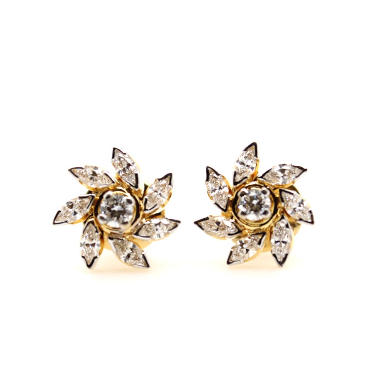 Estate  Diamond Spray Earrings