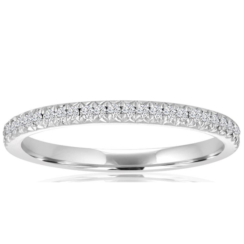 14 Karat White Gold Diamond Wedding Band