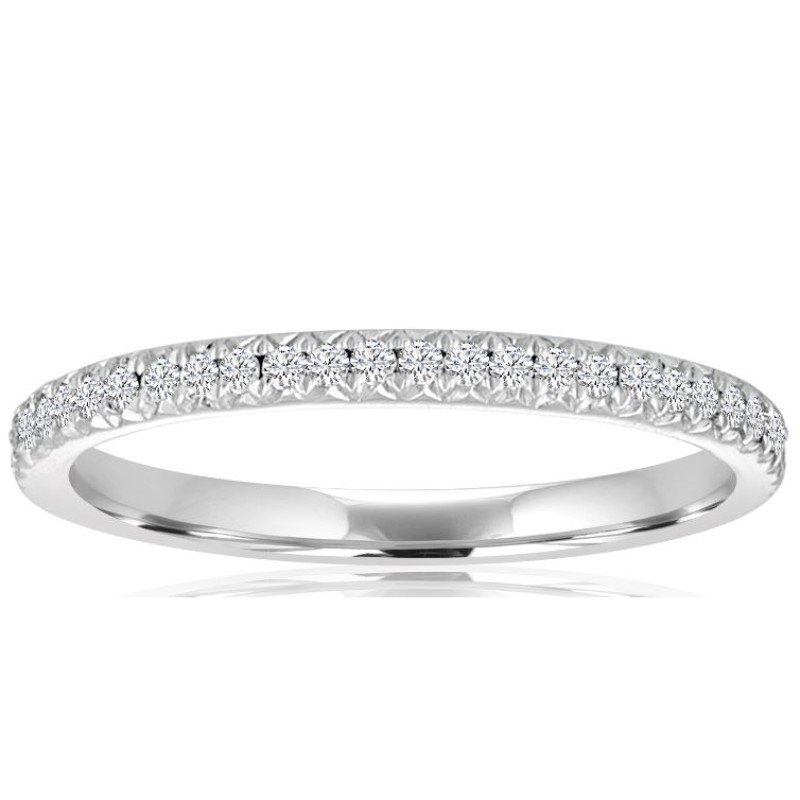 14 Karat White Gold Diamond Wedding Band