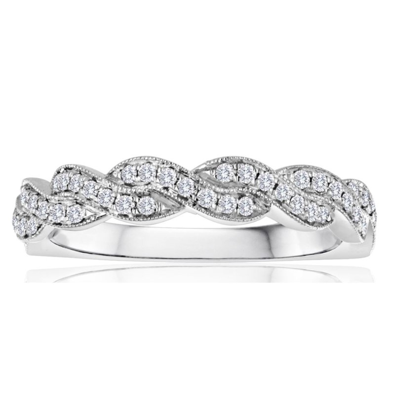 14 Karat White Gold Diamond Wedding Band