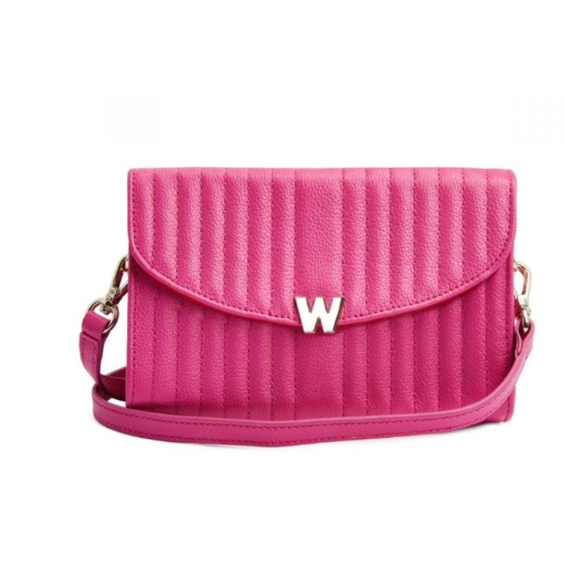 Wolf Mimi Pink Crossbody Bag With Wristlet And Lanyard