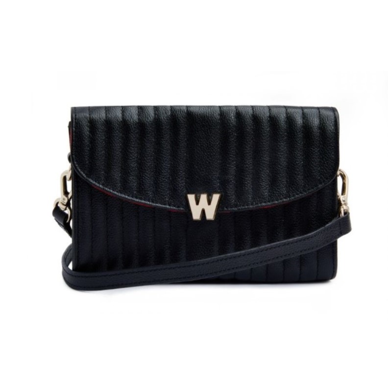 Wolf Mimi Black Crossbody Bag With Wristlet And Lanyard