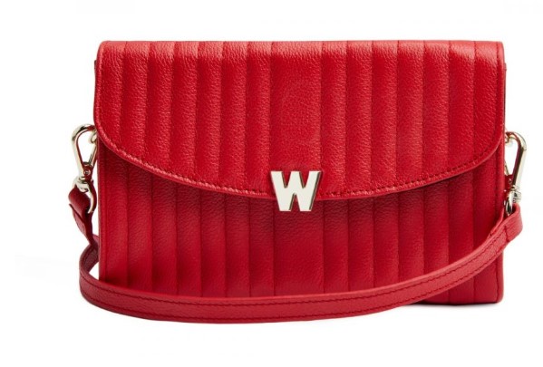 Wolf Mimi Red Crossbody Bag With Wristlet And Lanyard
