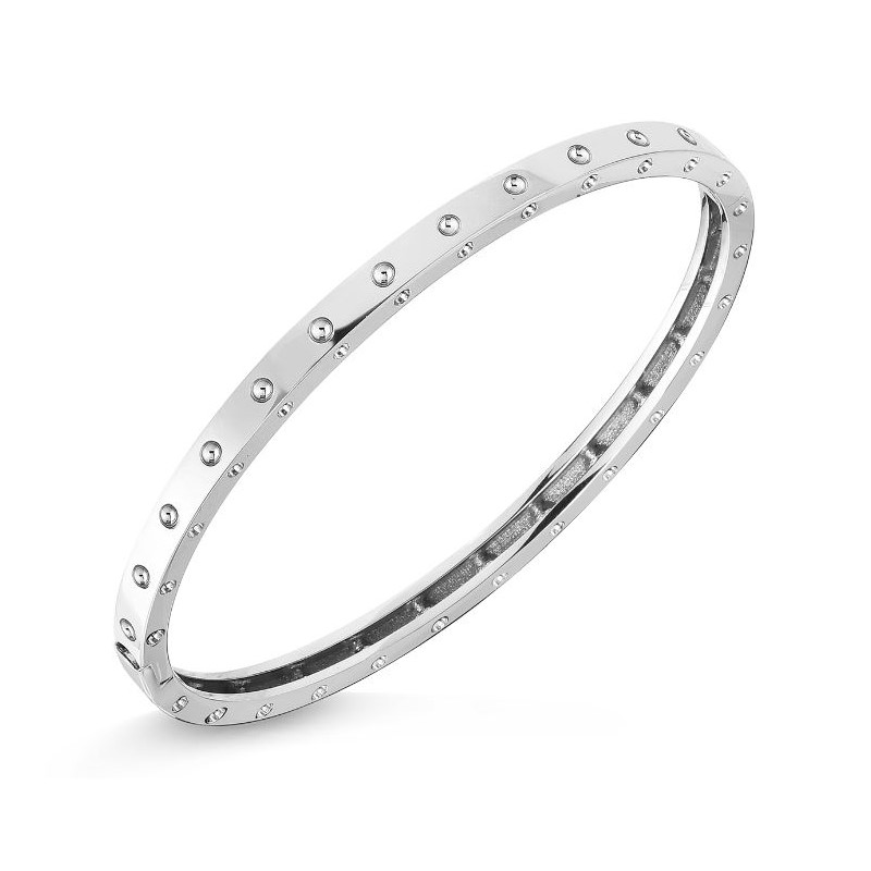 Roberto Coin 18 Karat White Gold Symphony Pois Moi Collection Hinged Bangle