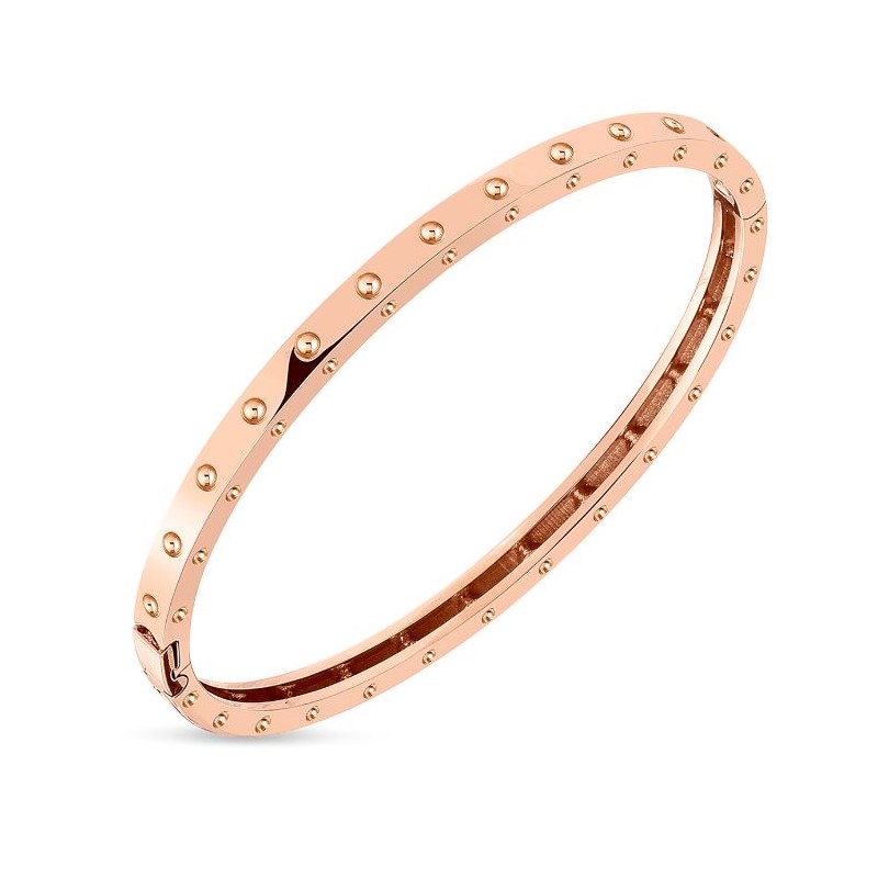 Roberto Coin 18  karat rose gold Symphony Pois Moi collection hinged bangle