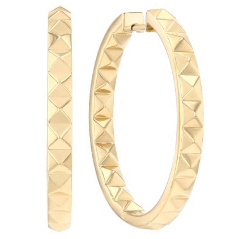 Roberto Coin Obelisco Hinged Hoop Earrings