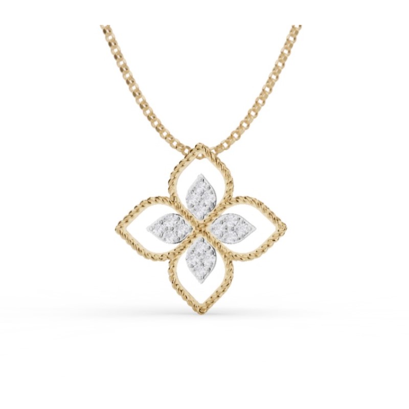 Roberto Coin Principessa Large Diamond Flower Necklace