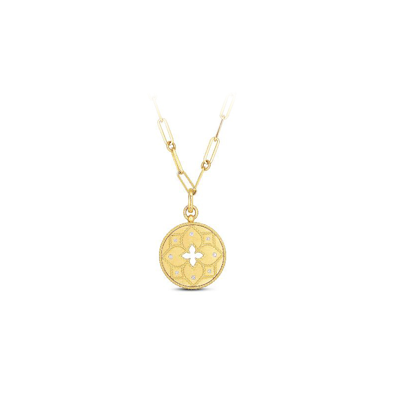 Roberto Coin 18K Yellow Gold Diamond Pendant Suspended On A 19