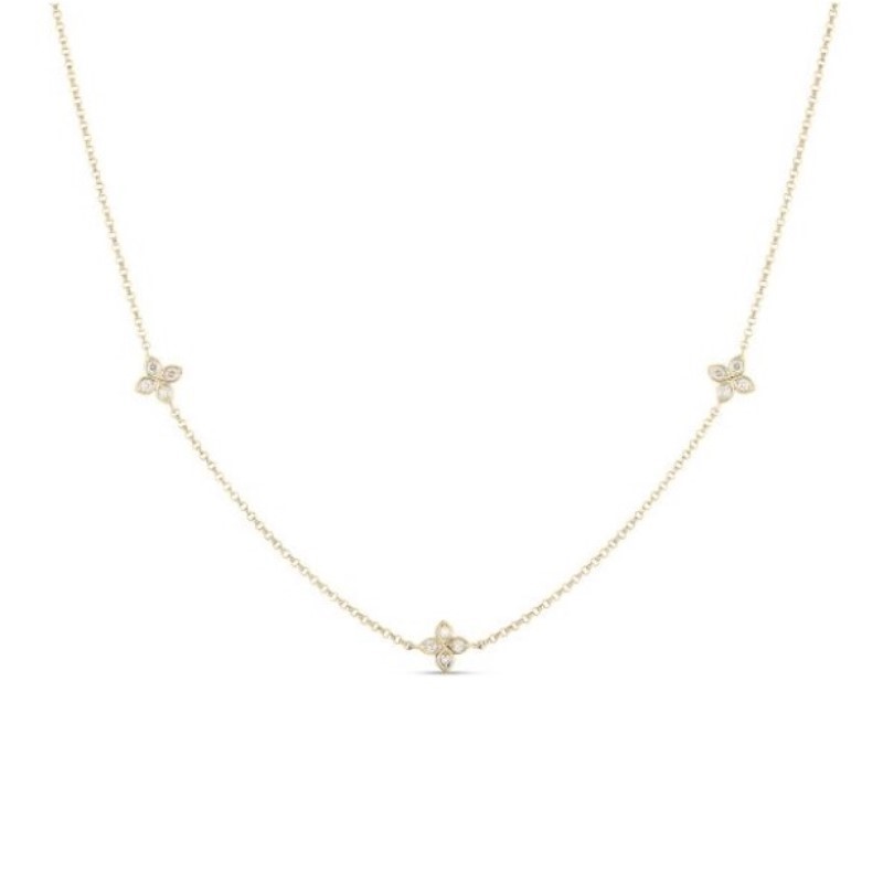 Roberto Coin  Love By The Inch Flower Necklace