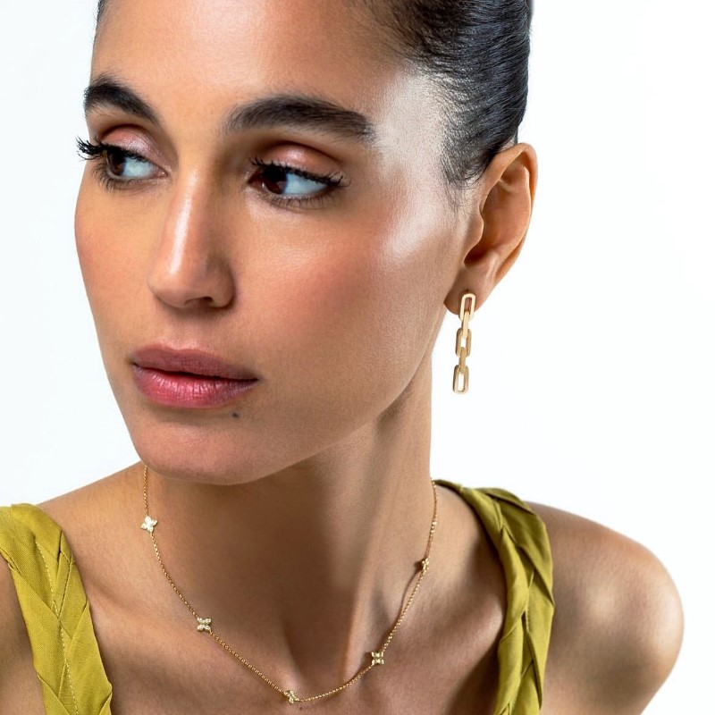 Roberto Coin Love By The Inch 5 Station Flower Necklace