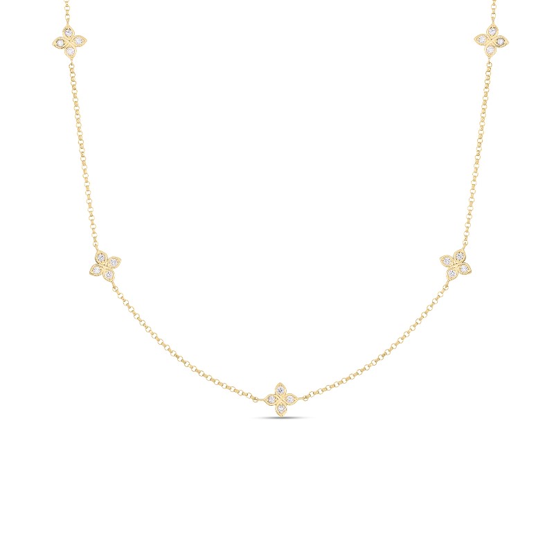 Roberto Coin Love By The Inch 5 Station Flower Necklace