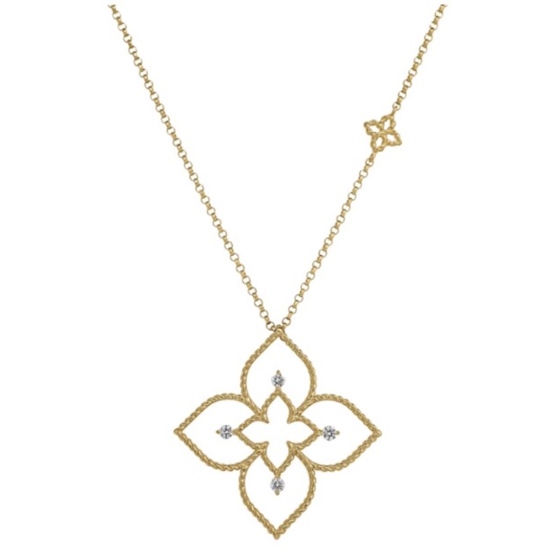 Roberto Coin Diamond Princess Flower Pendant
