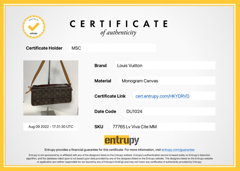 louis vuitton certificate