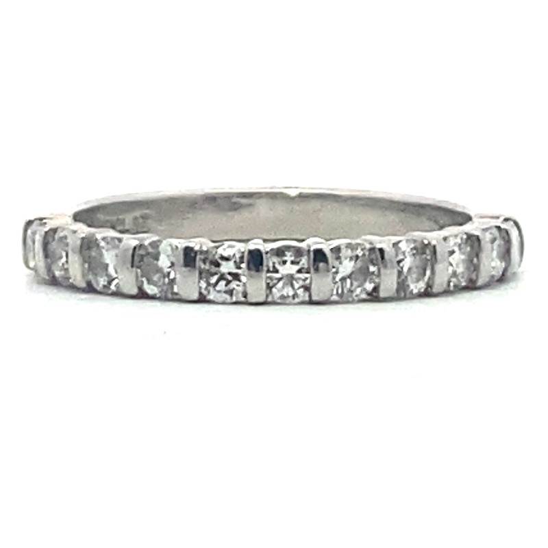 Estate Martin Flyer Platinum Flyerfit Micropave Diamond Wedding Band