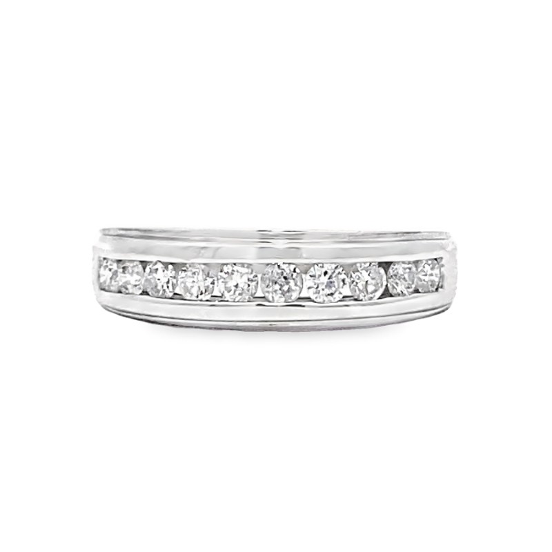 Estate 14 Karat White Gold Diamond Wedding Band