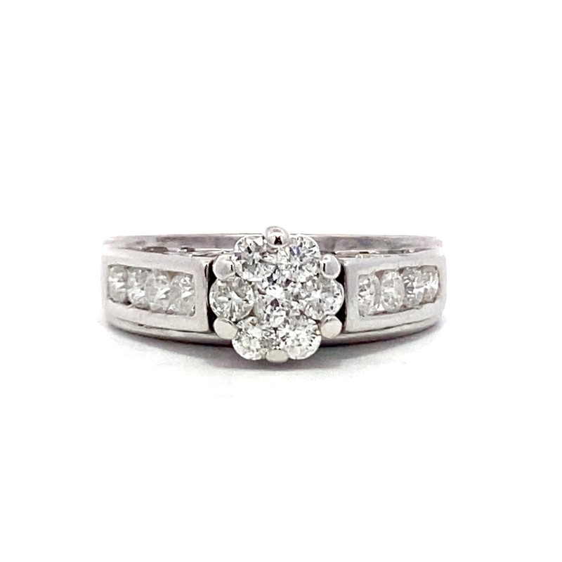 Estate Diamond Cluster Engagement Ring