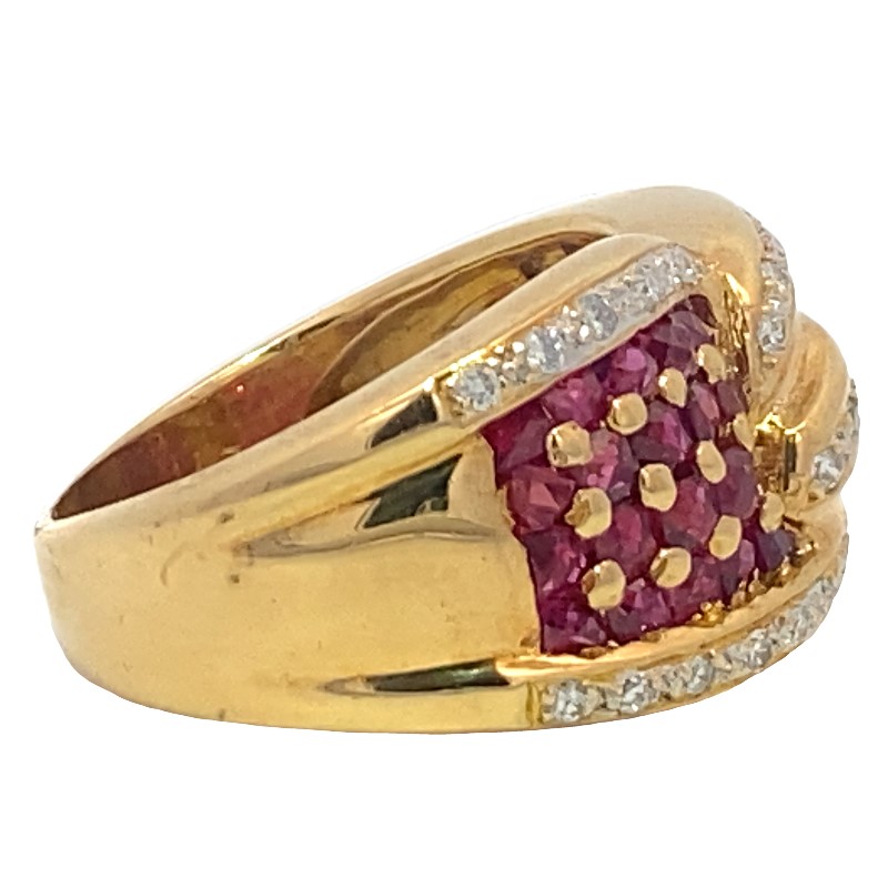 Estate Ruby And Diamond Twist Band