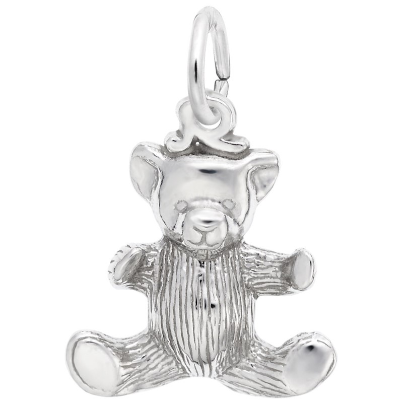 Small Teddy Bear Charm Sterling  Silver