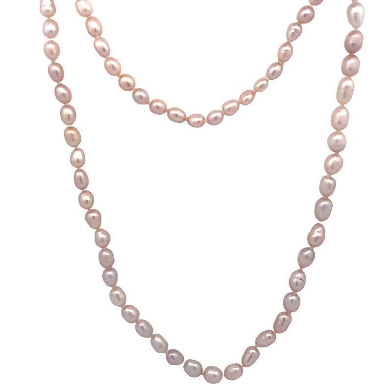Estate Pink Pearl Endless Necklace