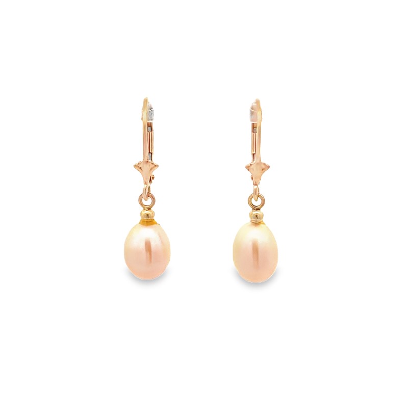 Estate Peach Pearl Earrings