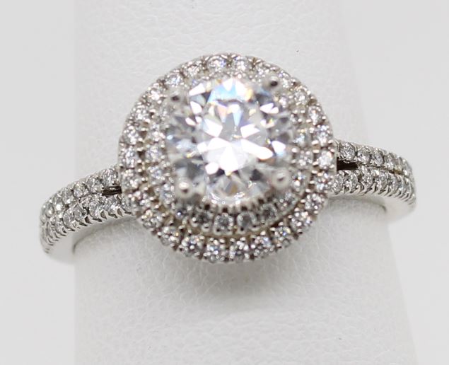 AJD platinum diamond semi mount ring (CZ center)